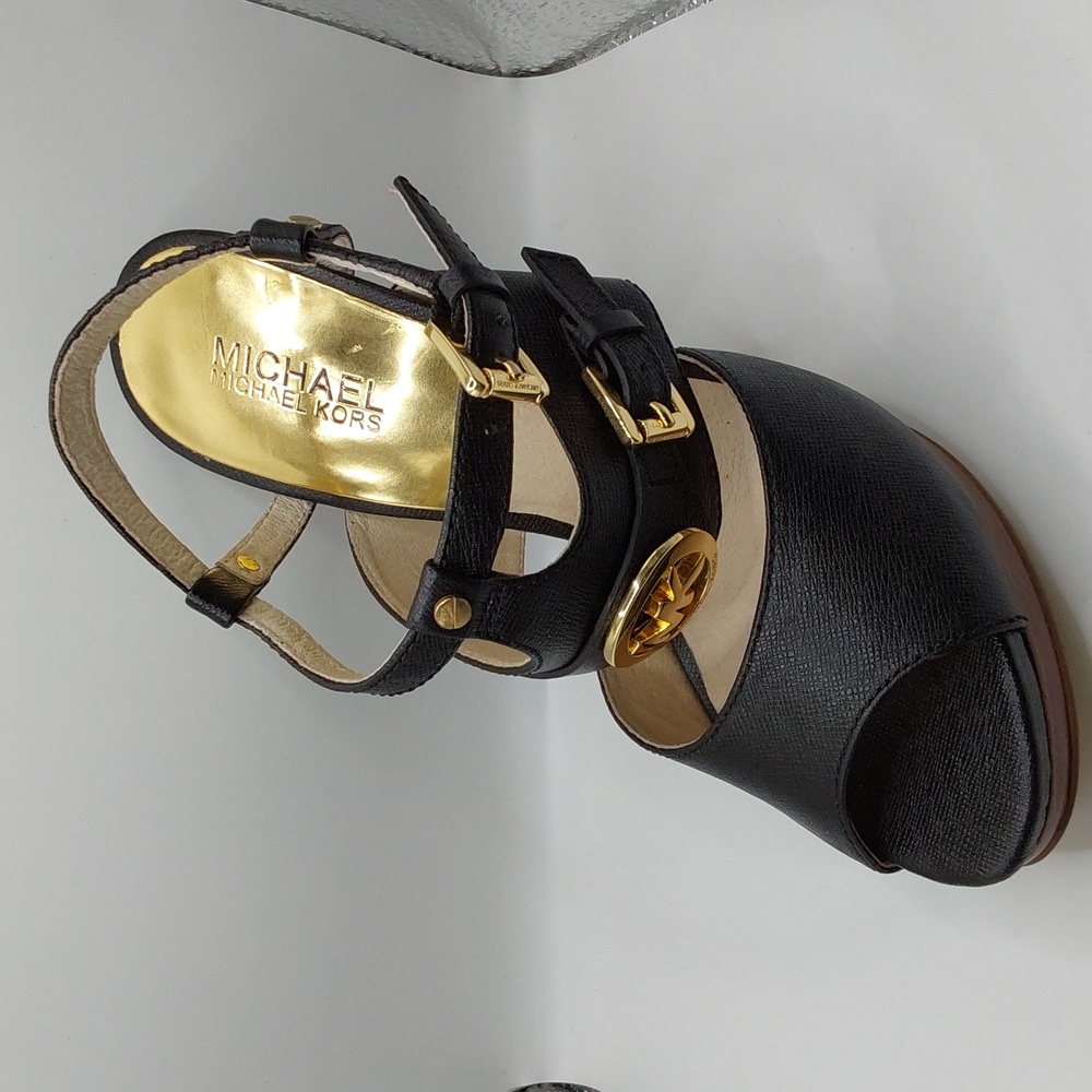 MICHAEL Michael Kors Black and Gold Heels